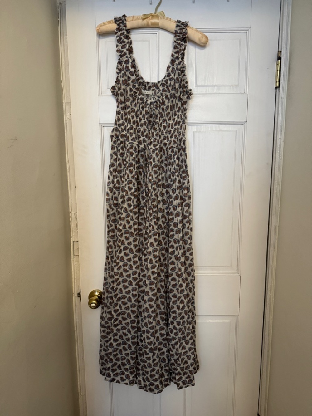 SOLD // Dôen RARE Emmaretta Dress in Sea Salt Bedford Paisley Size M - Picture 6 of 9